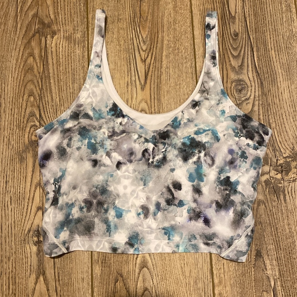 lululemon athletica Blue and Gray Crop Top